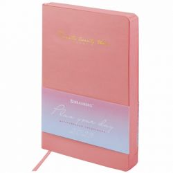 Ежедневник датированный 2023 А5 138x213 мм BRAUBERG "Pastel", под кожу, розовый, 114147
