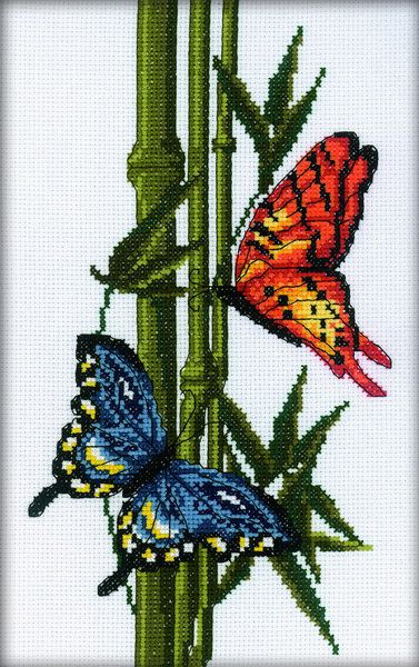 Набор для вышивания крестом РТО "Бабочки и бамбук" M207