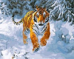 GX21757 Картина по номерам Paintboy "Тигр в зимнем лесу"