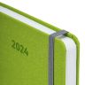 Ежедневник датированный 2024 А5 138x213 мм, BRAUBERG "Mosaic", под кожу, зеленый, 114903