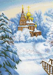 КБ-473 Схема для вышивания бисером ТМ Наследие "Церковь зимним утром"