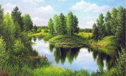 АЖ-1240 Картина стразами Алмазная живопись "Тихая река"
