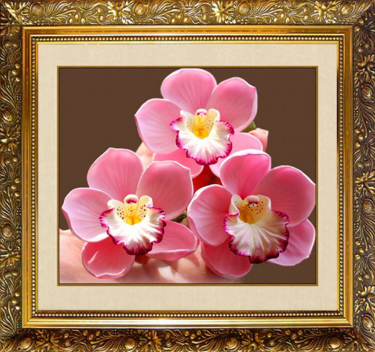 Алмазная мозаика Милато "Розовая орхидея" F-175