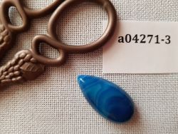 а04271-3 Магнит для игл (Кабошон из агата тонированного синего капля, 15*30*7мм)