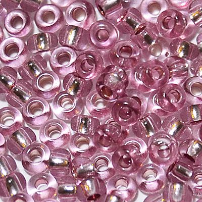 Бисер Preciosa 78195 розовая пудра прозрачный с серебряным центром