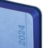 Ежедневник датированный 2024 А5 138x213 мм, BRAUBERG "Metropolis Mix", под кожу, голубой, 114938