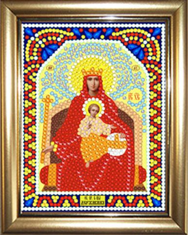 ИМРА5-007 Алмазная мозаика ТМ НАСЛЕДИЕ с рамкой "Державная икона Божией Матери"