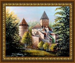 G-175 Алмазная мозаика DIY "Замок в лесу" 