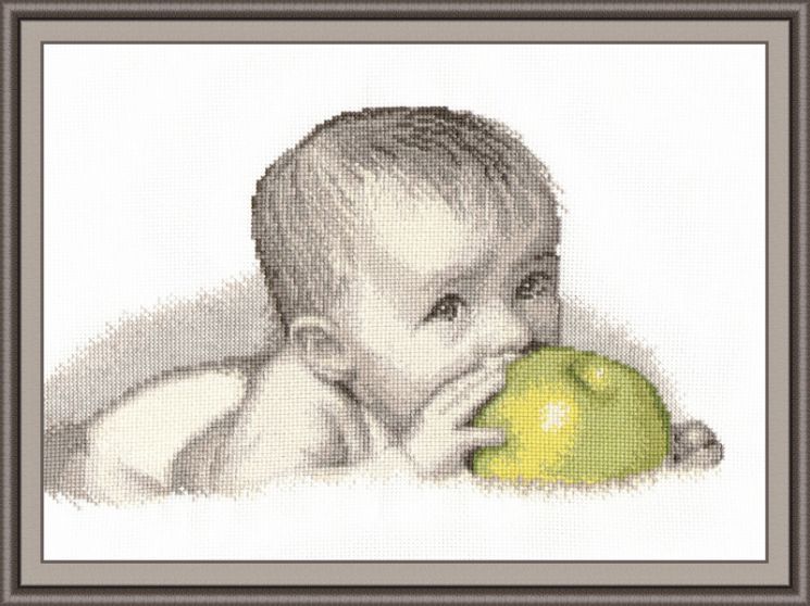 Набор для вышивания крестом ОВЕН "Малыш с яблоком" 511