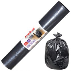 Мешки для мусора 160 л черные в рулоне 10 шт. особо прочные, ПВД 100 мкм, 90х110 см, LAIMA, 601798