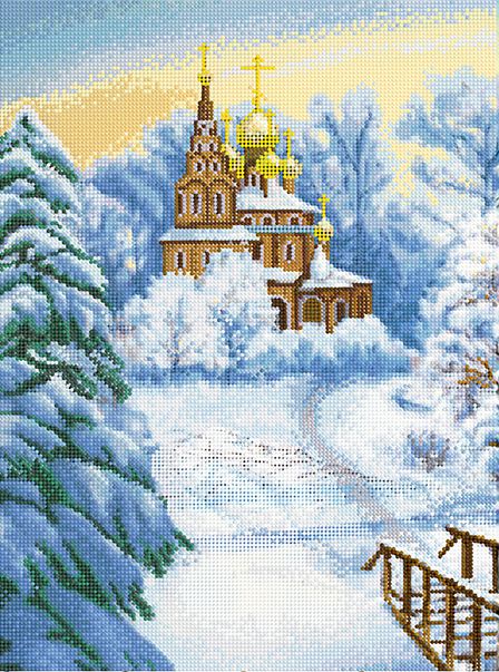 БСА2-107 Алмазная мозаика Наследие "Церковь зимним утром"