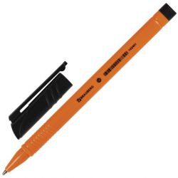 Ручка шариковая BRAUBERG "Solar", ЧЕРНАЯ, трехгранная, корпус оранжевый, узел 1 мм, линия письма 0,5 мм, 142401