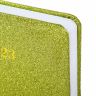 Ежедневник датированный 2023 А5 138x213 мм BRAUBERG "Sparkle", под кожу, блестки, зеленый, 114113