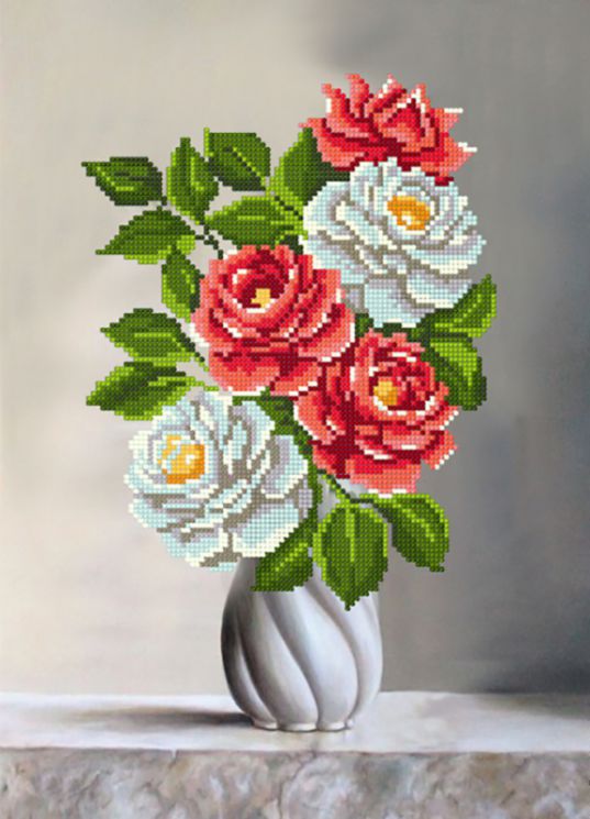 КБ-408 Схема для вышивания бисером ТМ Наследие "Яркие розы"