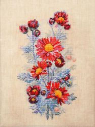 04.004.05 Набор для вышивания Марья Искусница "Красные хризантемы"