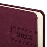 Ежедневник датированный 2023 А5 138x213 мм BRAUBERG "Imperial", под кожу, бордовый, 114033