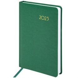 Ежедневник датированный 2023 А5 138x213 мм BRAUBERG "Select", балакрон, зеленый, 114057