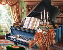 Ag 2218 Алмазная мозаика Гранни "Старый рояль"