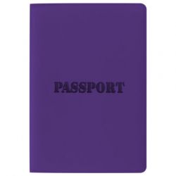 Обложка для паспорта STAFF, мягкий полиуретан, "ПАСПОРТ", фиолетовая, 237608